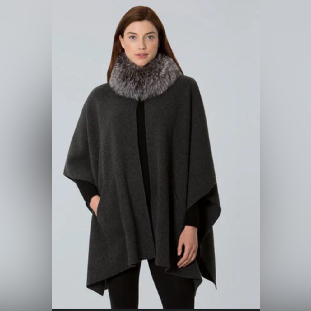 Sofia cashmere cape, grey